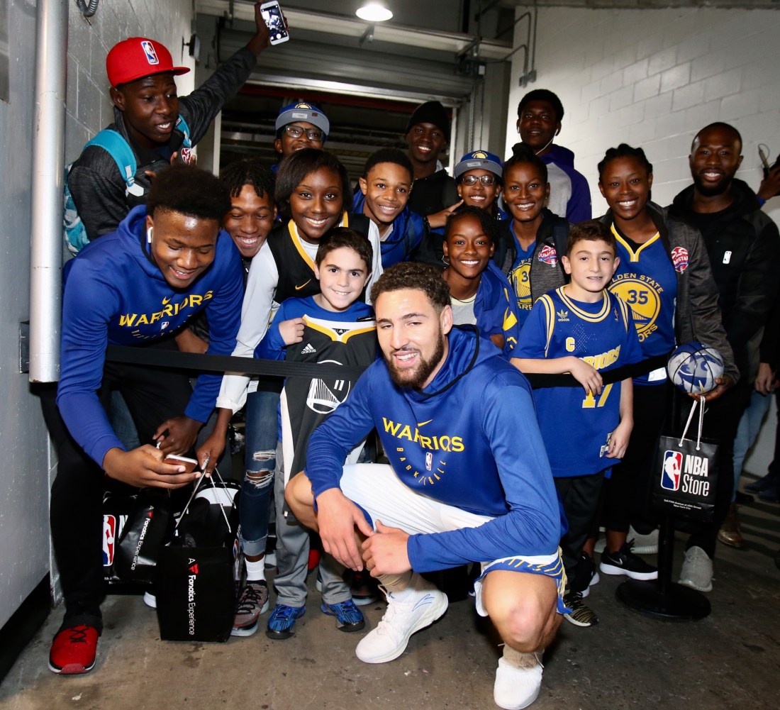 002 - 2018 Digicel NBA Jumpstart's young basketballers with Golden State Warriors' Klay Thompson during their NBA Experience